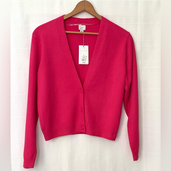 a new day Sweaters - NWT a new day Bright Pink Button-Up Cardigan